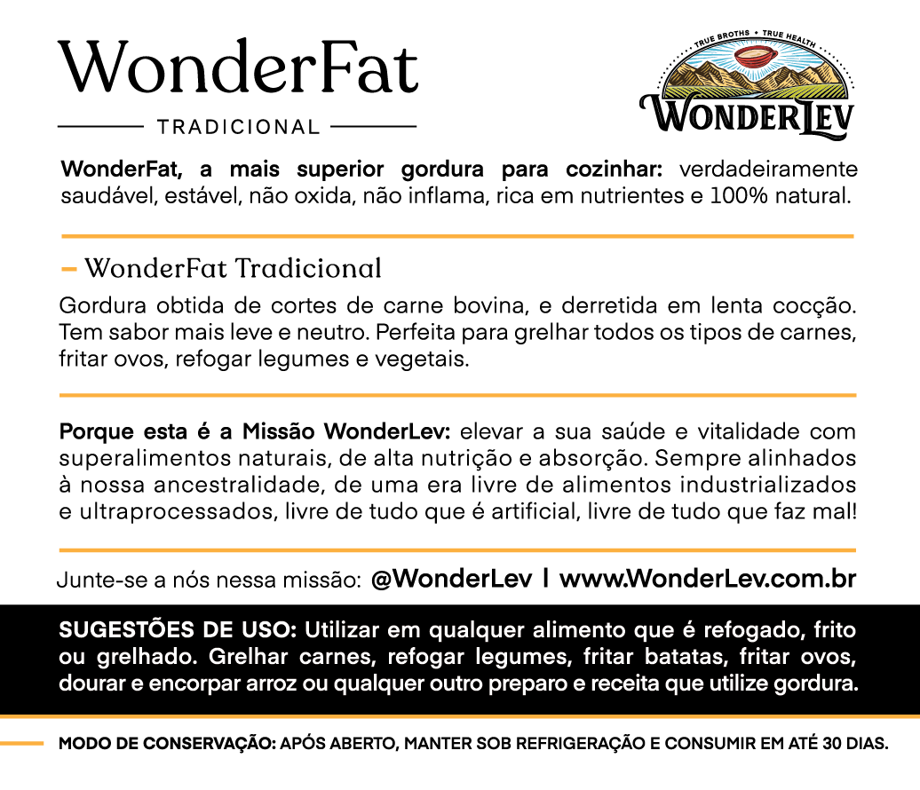 WonderFat - Gordura Bovina para Cozinhar