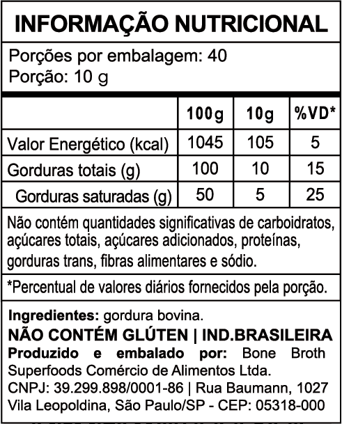 WonderFat - Gordura Bovina para Cozinhar