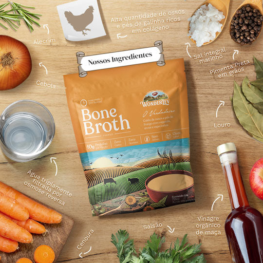 Ingredientes Caldo de Ossos de Frango WonderLev - Caldo de Osso e Pé de Galinha