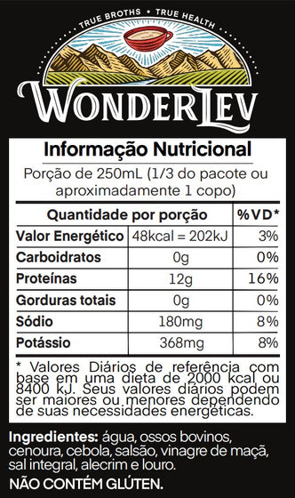 Tabela Nutricional Caldo de Ossos WonderLev